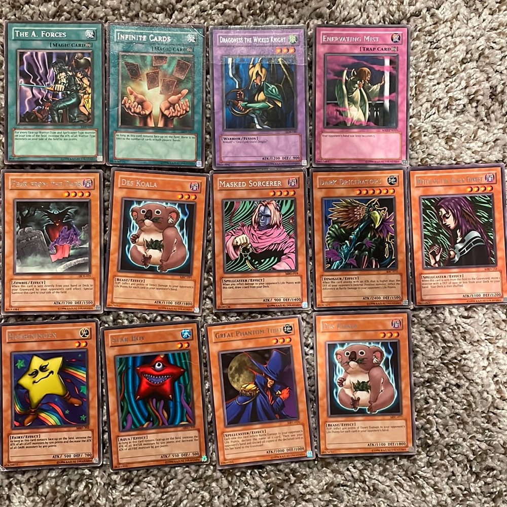 Lot Of 13 Assorted Rare Shiny Lettering YuGiOh Cards